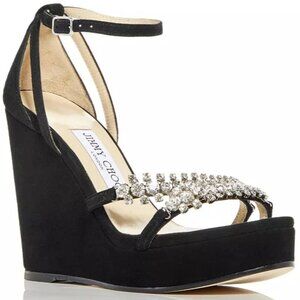 Jimmy Choo Bing Womens Dressy Leather Wedge Sandals